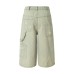 Vintage vertical striped ripped denim cropped pants