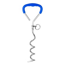 Outdoor Pet Supplies Dog Stake Chrome Plated Spiral Ground Anchor Dog Tether Factory Direct Stock