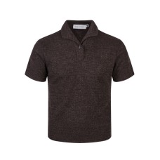 Cat's Eye Stone Shoulder Loose Knitted Polo Short Sleeve
