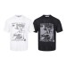 Portrait letter printed knitted short sleeved T-shirt