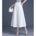 Elegant Casual Design Side Button Elastic Waist High-Waisted Slimming Loose A-Line Skirt Elegant Casual Design Side Button Elastic Waist High-Waisted Slimming Loose A-Line Skirt