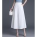 Elegant Casual Design Side Button Elastic Waist High-Waisted Slimming Loose A-Line Skirt Elegant Casual Design Side Button Elastic Waist High-Waisted Slimming Loose A-Line Skirt