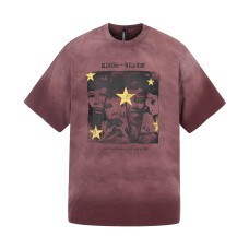 Vintage gradient portrait print loose men's and women's short sleeves