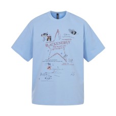 Graffiti print loose men's and women's short sleeves
