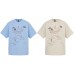 Graffiti print loose men's and women's short sleeves