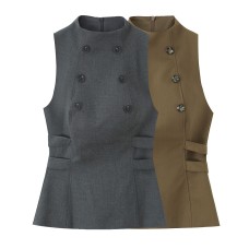 Spring commuting button top women's clothing