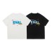 Gradient letter loose men's and women's short sleeves