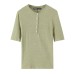 Solid color minimalist buckle embellished linen blend T-shirt Solid color minimalist buckle embellished linen blend T-shirt