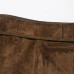 High waisted skirt pants with suede texture effect and waist belt