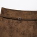 High waisted skirt pants with suede texture effect and waist belt