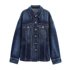 Versatile washed denim jacket
