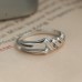 Modern Metal Stone Cross-Opening Design Ring