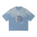 Spray painted vintage printed loose men's and women's short sleeves