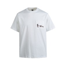 Pocket dog walking embroidered loose men's and women's short sleeves Pocket dog walking embroidered loose men's and women's short sleeves