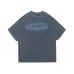 Washed letter stickers embroidered loose short sleeves