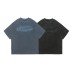 Washed letter stickers embroidered loose short sleeves