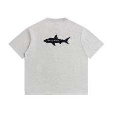 Shark patch embroidered loose men's and women's short sleeves