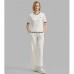 Simple Color-Blocked Short Sleeve Knit Top Round Neck Versatile Summer Top, Lyocell Fabric