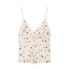 Sweet floral pleated camisole top