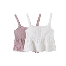 Spicy Girl Style Solid Color Lace Small Tank Top Strap