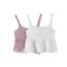 Spicy Girl Style Solid Color Lace Small Tank Top Strap