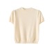 Clothing  Solid Color Short Sleeve Round Neck Knit Top for Women