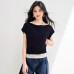 Casual Striped Short Sleeve Off-Shoulder Halter Neck Fitted Women's Top