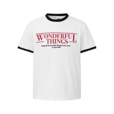Color blocking printed short sleeved T-shirt
