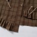 Strap fungus border plaid short sleeved shirt