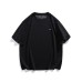 Splicing plaid minimalist short sleeved T-shirt Splicing plaid minimalist short sleeved T-shirt