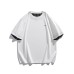 Splicing plaid minimalist short sleeved T-shirt Splicing plaid minimalist short sleeved T-shirt