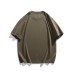 Splicing plaid minimalist short sleeved T-shirt Splicing plaid minimalist short sleeved T-shirt