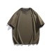 Splicing plaid minimalist short sleeved T-shirt Splicing plaid minimalist short sleeved T-shirt
