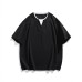 Fake two V-neck short sleeved T-shirts