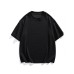 Waffle solid color round neck short sleeved shirt