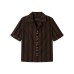 Striped Cuban collar short sleeved shirt Striped Cuban collar short sleeved shirt