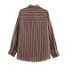 Pocket embellished striped shirt