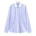 Casual loose contrasting collar striped shirt