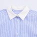 Casual loose contrasting collar striped shirt