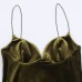 Simple solid color suspender velvet dress Simple solid color suspender velvet dress