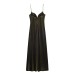 Simple solid color suspender velvet dress Simple solid color suspender velvet dress