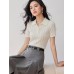 Fashionable Simple Elegant Polo Neck Top for Women with Button Design and Embroidered Knitwear
