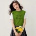 Beautiful Faux Two-Piece Short Sleeve Knit Top for Women, Summer Casual Loose Fashion Versatile Upper Wear