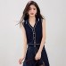Flip Collar Knit Top for Women, Fashionable and Slimming Unique Upperwear