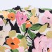 Flower print high-end shoulder pad waistband top
