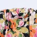 Flower print high-end shoulder pad waistband top