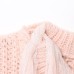 French transparent stiff yarn bow decoration knitted top