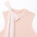 French transparent stiff yarn bow decoration knitted top