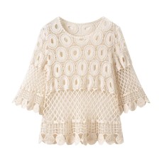Summer crochet hollow lace top