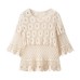 Summer crochet hollow lace top